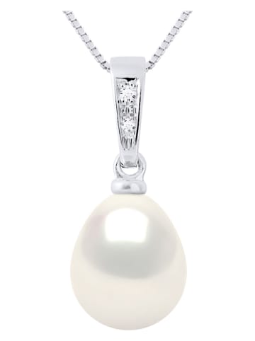 ATELIERS SAINT GERMAIN Witgouden hanger met diamanten en zoetwaterkweekparel