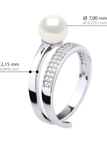 ATELIERS SAINT GERMAIN Zilveren ring met edelstenen en zoetwaterkweekparel