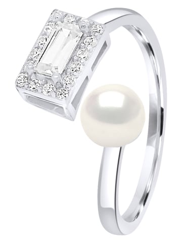 ATELIERS SAINT GERMAIN Zilveren ring met edelstenen en zoetwaterkweekparel