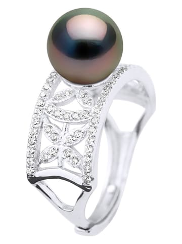 ATELIERS SAINT GERMAIN Zilveren ring met edelstenen en tahitikweekparel