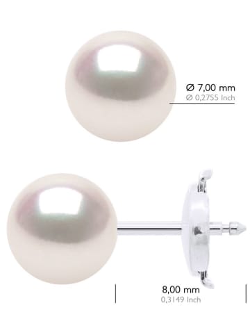 ATELIERS SAINT GERMAIN Witgouden oorstekers met Akoyaparels