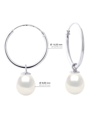 ATELIERS SAINT GERMAIN Srebrne kolczyki-kreole z perłami