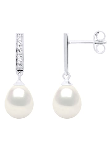 ATELIERS SAINT GERMAIN Srebrne kolczyki-wkrętki z cyrkoniami i perłami