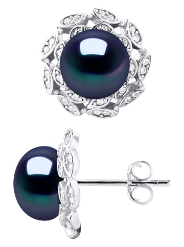 ATELIERS SAINT GERMAIN Silber-Ohrstecker mit Edelsteinen und Süßwasserzuchtperlen