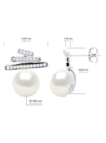 ATELIERS SAINT GERMAIN Srebrne kolczyki-wkrętki z perłami i cyrkoniami