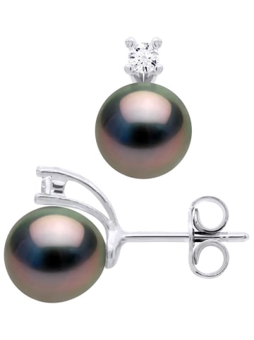 ATELIERS SAINT GERMAIN Silber-Ohrstecker mit Tahitizuchtperlen und Edelsteinen