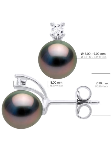 ATELIERS SAINT GERMAIN Zilveren oorstekers met tahitikweekparels en edelstenen