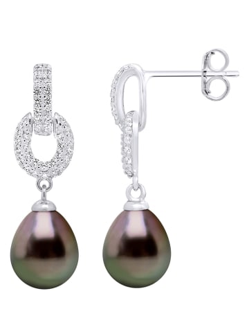 ATELIERS SAINT GERMAIN Silber-Ohrstecker mit Edelsteinen und Tahitizuchtperlen