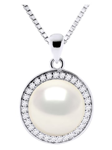 ATELIERS SAINT GERMAIN Silber-Halskette mit Süßwasserzuchtperle und Edelsteinen - (L)42 cm