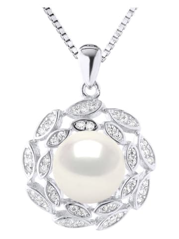 ATELIERS SAINT GERMAIN Srebrny naszyjnik z perłą i cyrkoniami - dł. 42 cm