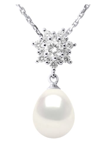 ATELIERS SAINT GERMAIN Zilveren ketting met zoetwaterkweekparel en edelstenen - (L)42 cm