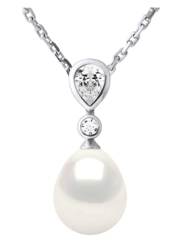 ATELIERS SAINT GERMAIN Silber-Halskette mit Süßwasserzuchtperle und Edelsteinen - (L)42 cm