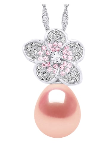 ATELIERS SAINT GERMAIN Silber-Halskette mit Süßwasserzuchtperle und Edelsteinen - (L)42 cm