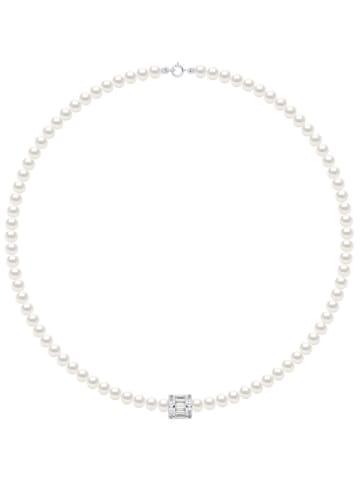ATELIERS SAINT GERMAIN Perlen-Halskette mit Edelsteinen in Weiß - (L)42 cm