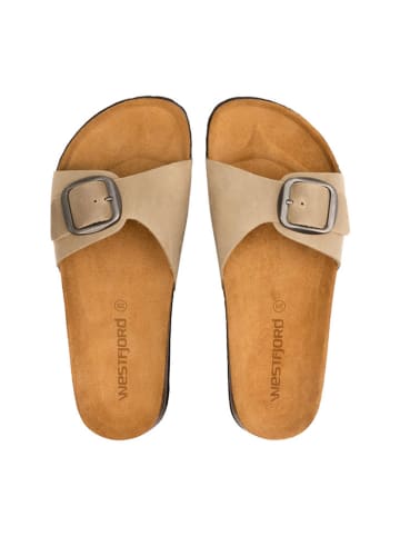 Westfjord Leder-Pantoletten "Hekla" in Beige