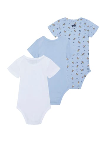 Polo Sylt 3-delige set: rompers wit/lichtblauw