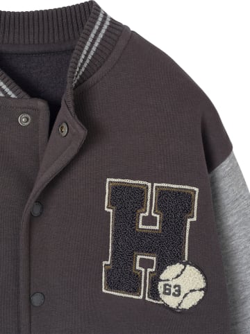 vertbaudet Sweatjacke in Braun/ Grau