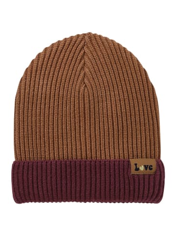 vertbaudet Muts lichtbruin/bordeaux