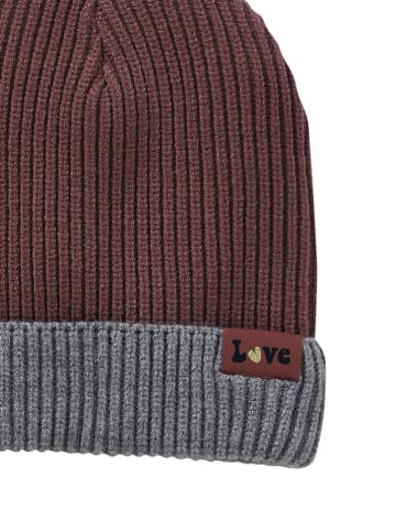 vertbaudet Mütze in Bordeaux/ Grau