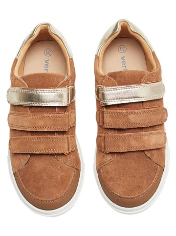 vertbaudet Leren sneakers ''Glea'' lichtbruin