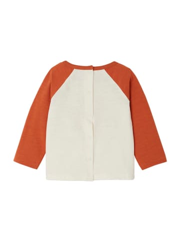 vertbaudet Longsleeve in Creme/ Orange