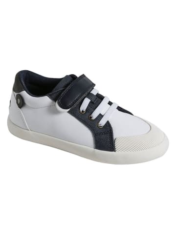 vertbaudet Sneakers in Weiß/ Dunkelblau