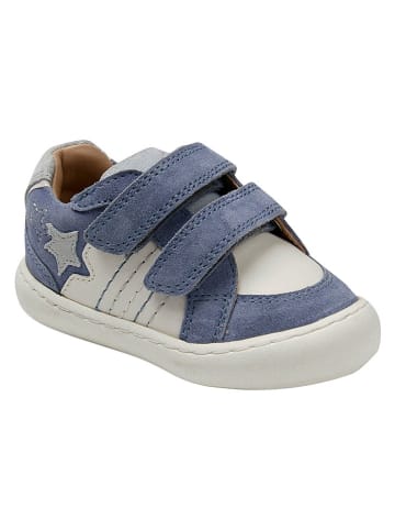 vertbaudet Leren sneakers ''Tokyo'' wit/blauw