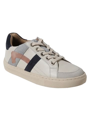 vertbaudet Skórzane sneakersy w kolorze kremowym