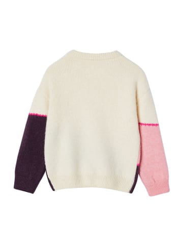 vertbaudet Pullover in Beige/ Aubergine/ Rosa