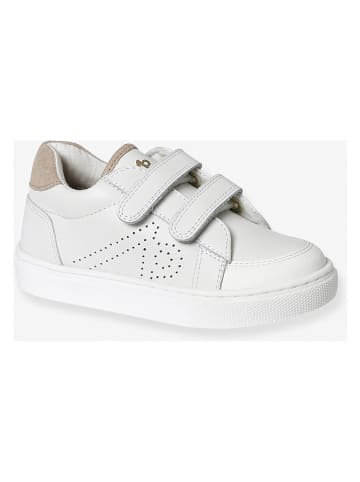 vertbaudet Skórzane sneakersy w kolorze białym