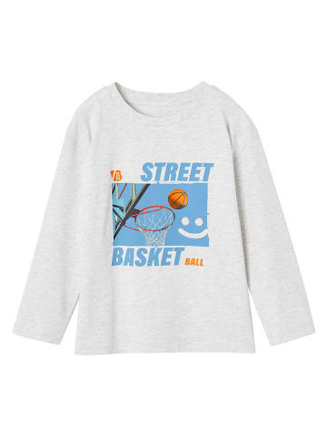 vertbaudet Longsleeve in Weiß/ Hellblau