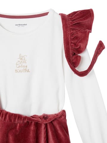 vertbaudet 2-delige outfit rood/wit