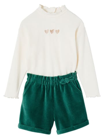 vertbaudet 2-częściowy zestaw w kolorze biało-zielonym