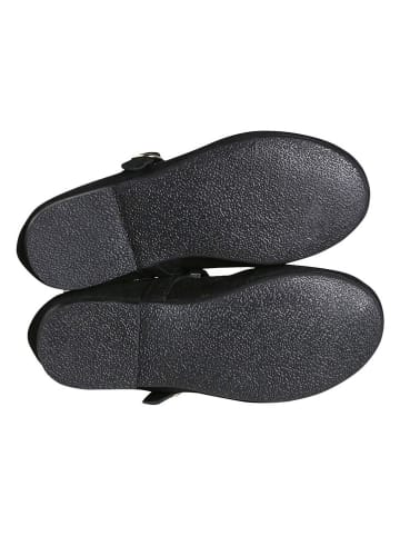 vertbaudet Skórzane baleriny w kolorze czarnym