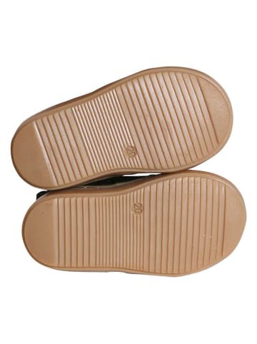 vertbaudet Skórzane botki w kolorze czarnym