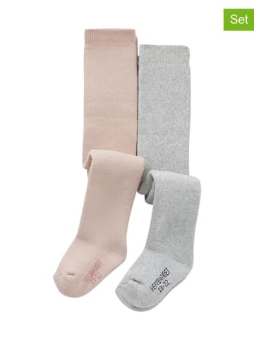 vertbaudet 2-delige set: kniekousen lichtroze/grijs