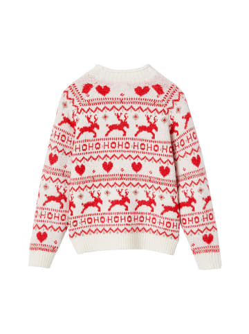 vertbaudet Pullover in Weiß/ Rot