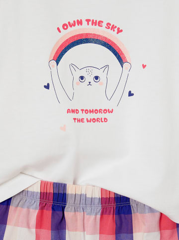 vertbaudet Pyjama wit/rood/blauw