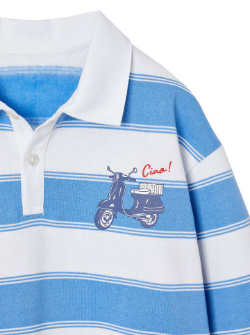 vertbaudet Koszulka polo w kolorze biało-błękitnym