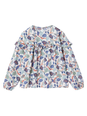 vertbaudet Koszulka "Chloe" w kolorze niebiesko-zielono-białym