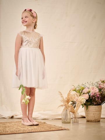 vertbaudet Kleid ''Romy'' in Creme/ Gold