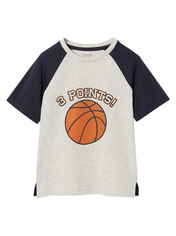 vertbaudet Shirt in Dunkelblau/ Grau