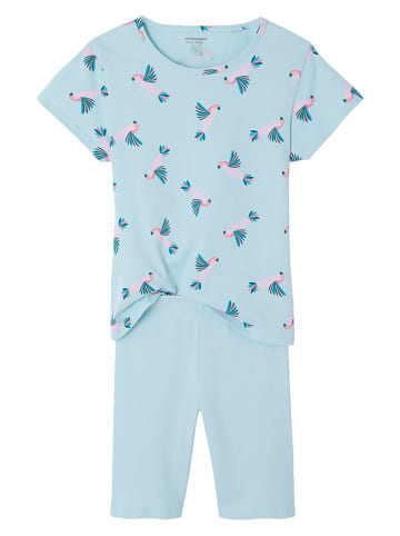 vertbaudet 2er-Set: Pyjamas in Hellblau/ Rosa/ Weiß