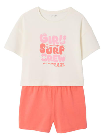 vertbaudet Piżamy (2 szt.) w kolorze czerwono-jasnoróżowo-kremowym