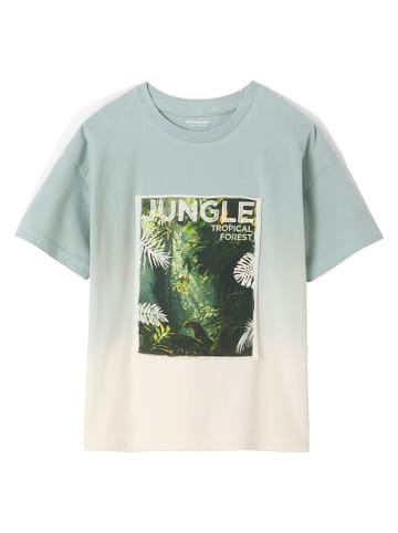 vertbaudet Koszulka w kolorze zielono-beżowym