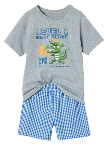 vertbaudet Piżamy (2 szt.) w kolorze błękitno-szaro-białym