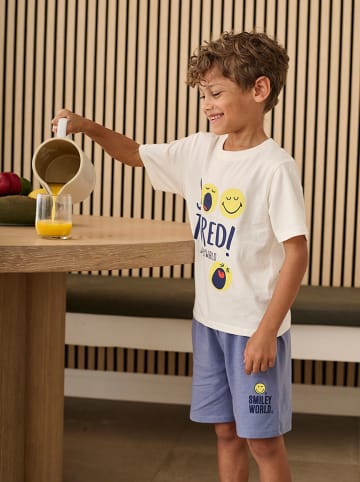 vertbaudet Pyjama in Blau/ Creme