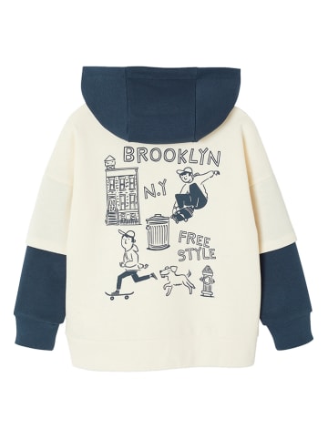 vertbaudet Hoodie crème/donkerblauw