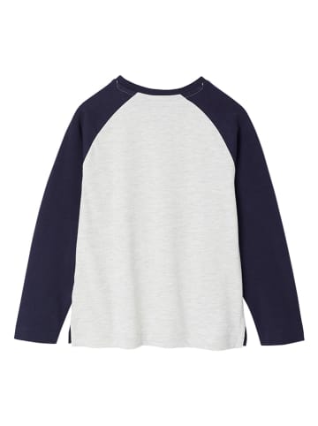 vertbaudet Longsleeve donkerblauw/wit