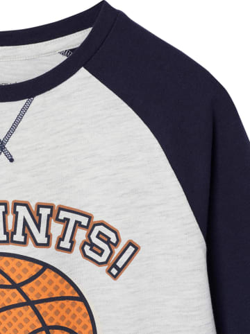 vertbaudet Longsleeve in Dunkelblau/ Weiß